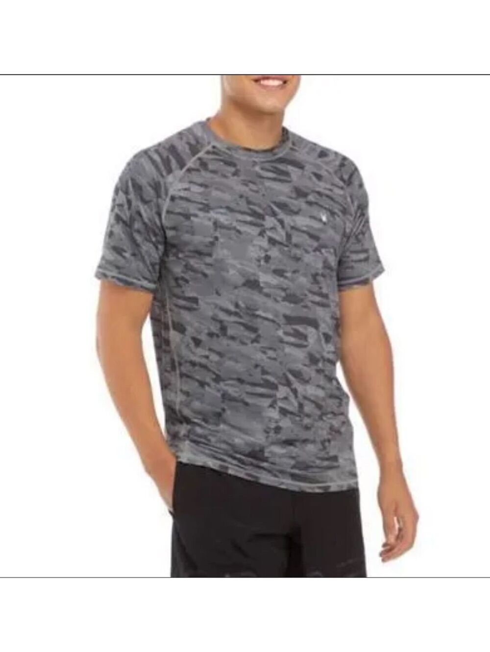 Spyder Men's Abstract Logo Rashguard - Dark Grey - Size L